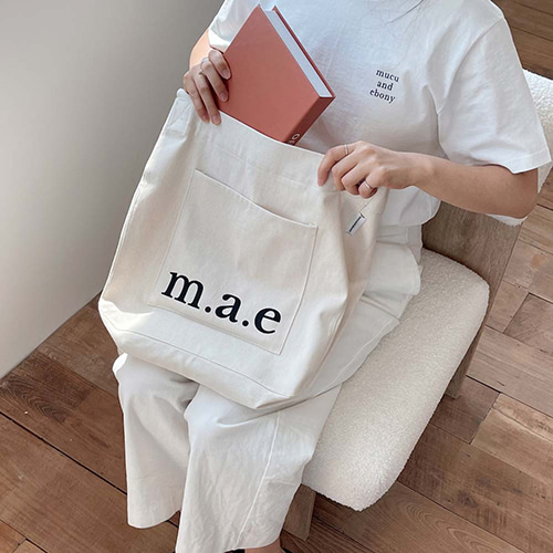 팝업* [무쿠앤에보니] MAE logo bag - ivory (7차입고)