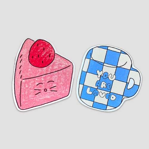 [애슝] 딸기 케이크 &amp; 머그컵 메세지 카드 (재입고)