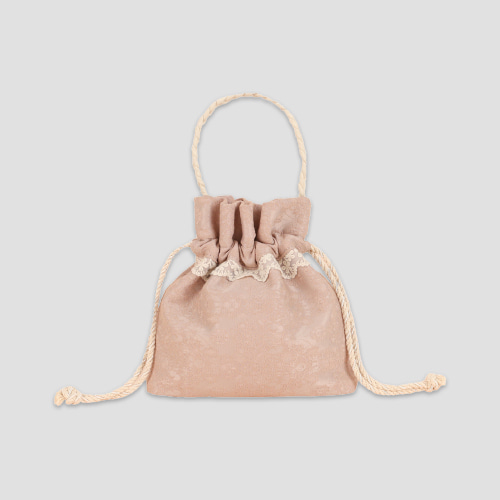 [오부니] Lace drawstring bag - vintage pink (재입고)