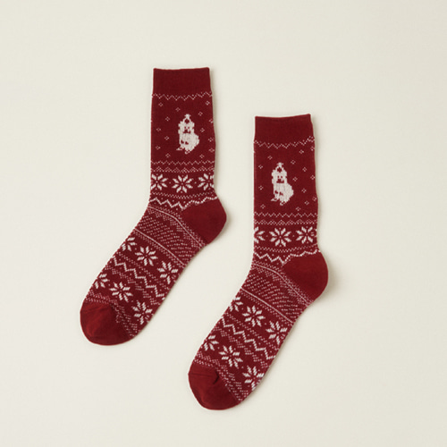 재입고*[다이노탱] Santa Quokka Nordic Socks